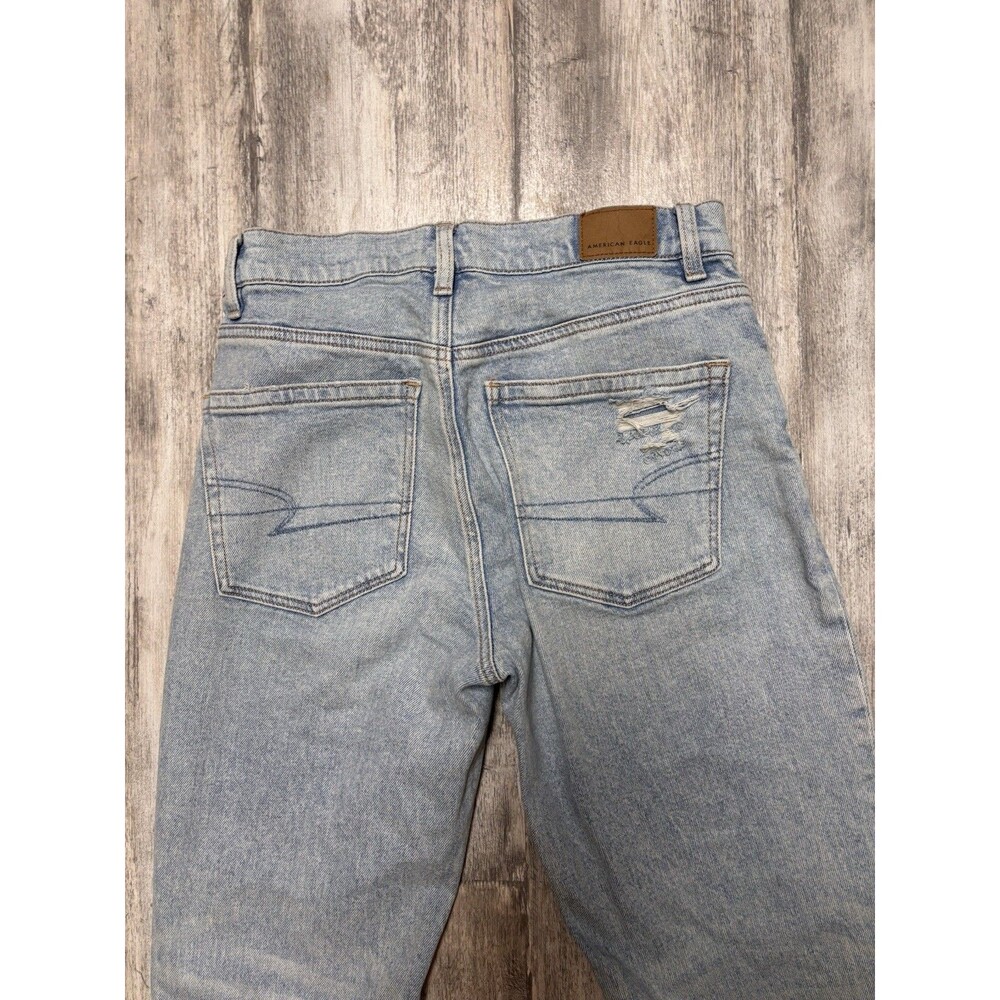 American Eagle Womens Super High Rise Ankle Straight Jeans Size 2 Distressed - Picture 6 of 9